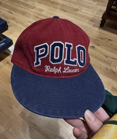 POLO RALPH LAUREN, for adult, Cap, patched logo, maroon navy