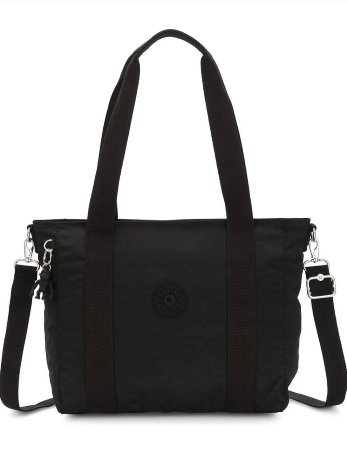 KIPLING, Asseni, small long handle bag, with long strap, nylon black