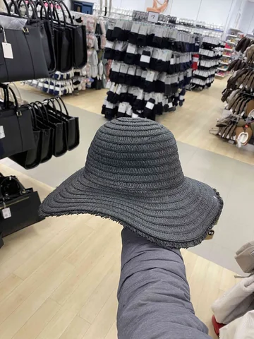 PRIMARK, for ladies, summer hat, straw black