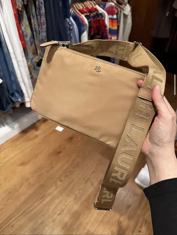 POLO RALPH LAUREN, small crossbody bag, nylon brown