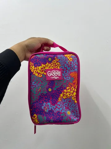SMIGGLE, for kids, lunch bag with handle, multicolour leopard print