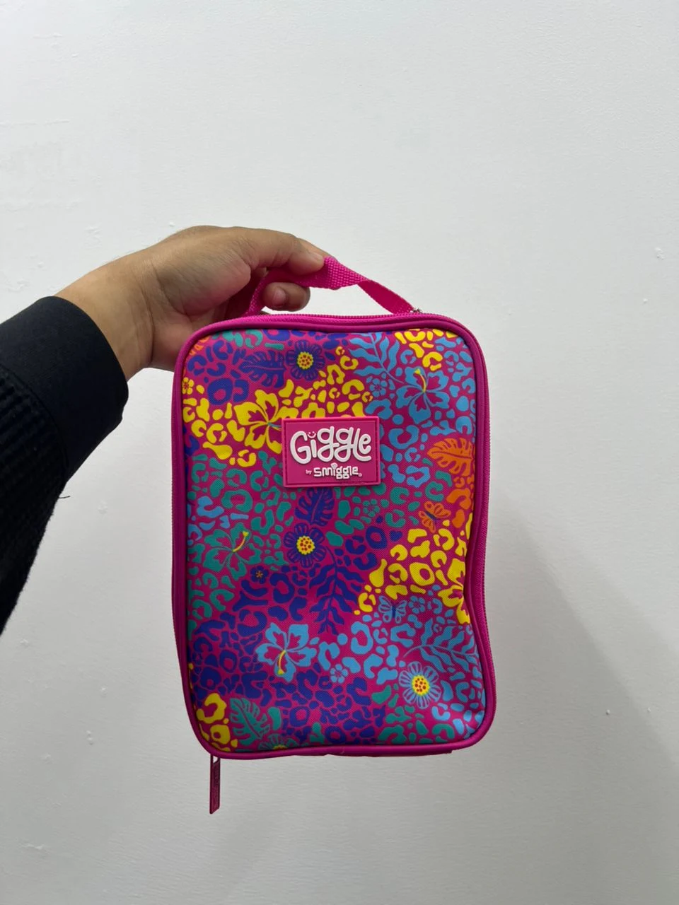 SMIGGLE, for kids, lunch bag with handle, multicolour leopard print