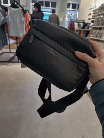 CALVIN KLEIN, for men, camera crossbody bag, polyester black
