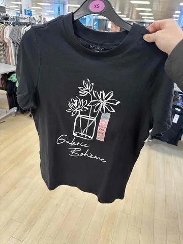 PRIMARK,for ladies, short sleeves t shirt, cotton black, size S