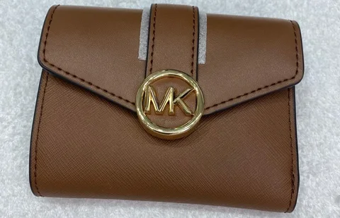 MICHAEL KORS, for ladies, greenwich, trifold wallet, print brown