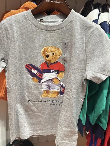 POLO RALPH LAUREN, for boys, short sleeves t shirt, smarty bear, cotton white