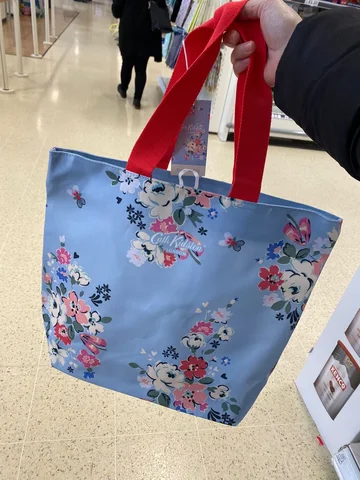 CATH KIDSTON, medium open top tote bag, recycle material, floral sky blue