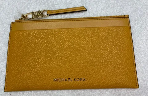 MICHAEL KORS, for ladies, empire, large zip card holder, leather yellow