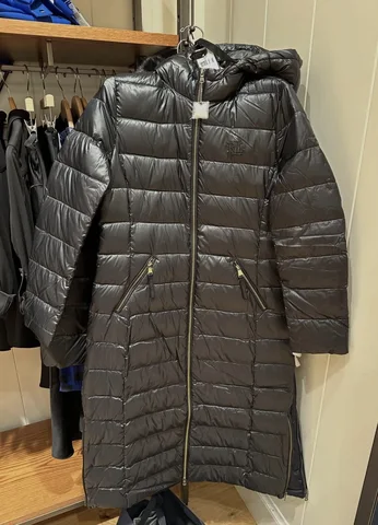 POLO RALPH LAUREN, for ladies, down long jacket, glossy black