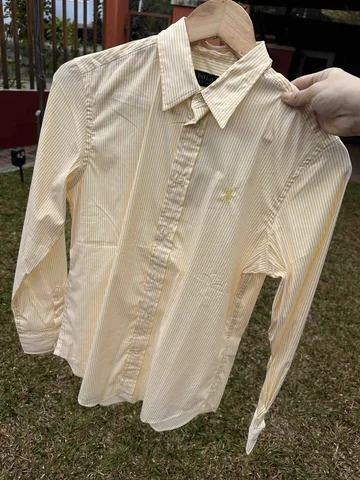 POLO RALPH LAUREN for ladies, long sleeves shirt, classic fit, stripes yellow
