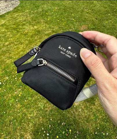 KATE SPADE, chelsea, backpack coin purse bagcharm, nylon black