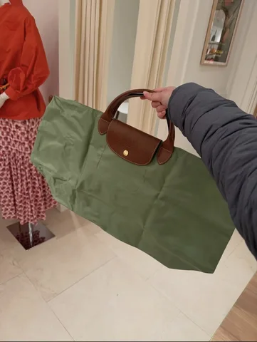 LONGCHAMP, le pliage original, large travel top handle bag, no long strap, fungi green