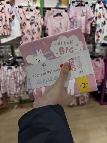 PRIMARK, for kids baby, 2 sets long sleeves pyjamas, unicorn pink