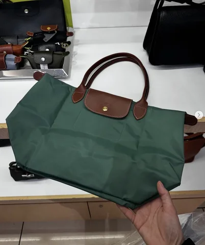LONGCHAMP, le pliage original, medium long handle bag, no long strap, sage green