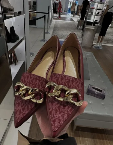 MICHAEL KORS, scarlet flex, signature print, mulberry maroon, size: US6.5