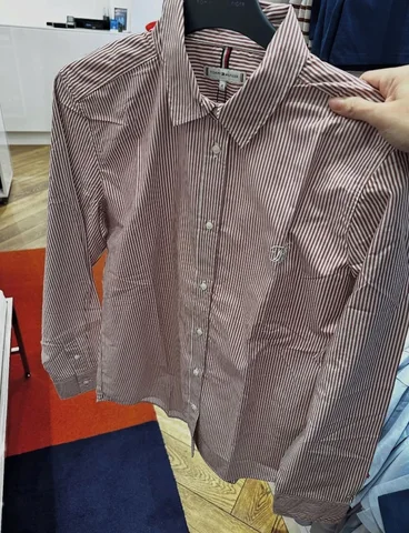 Tommy Hilfiger, for ladies, long sleeves shirt, stripes rouge maroon, size 38, 40