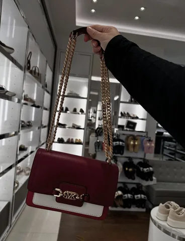 MCHAEL KORS, for ladies, reed, convertible crossbody bag, colorblock red