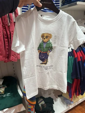 POLO RALPH LAUREN, for boys, short sleeves t shirt, smarty bear, cotton white