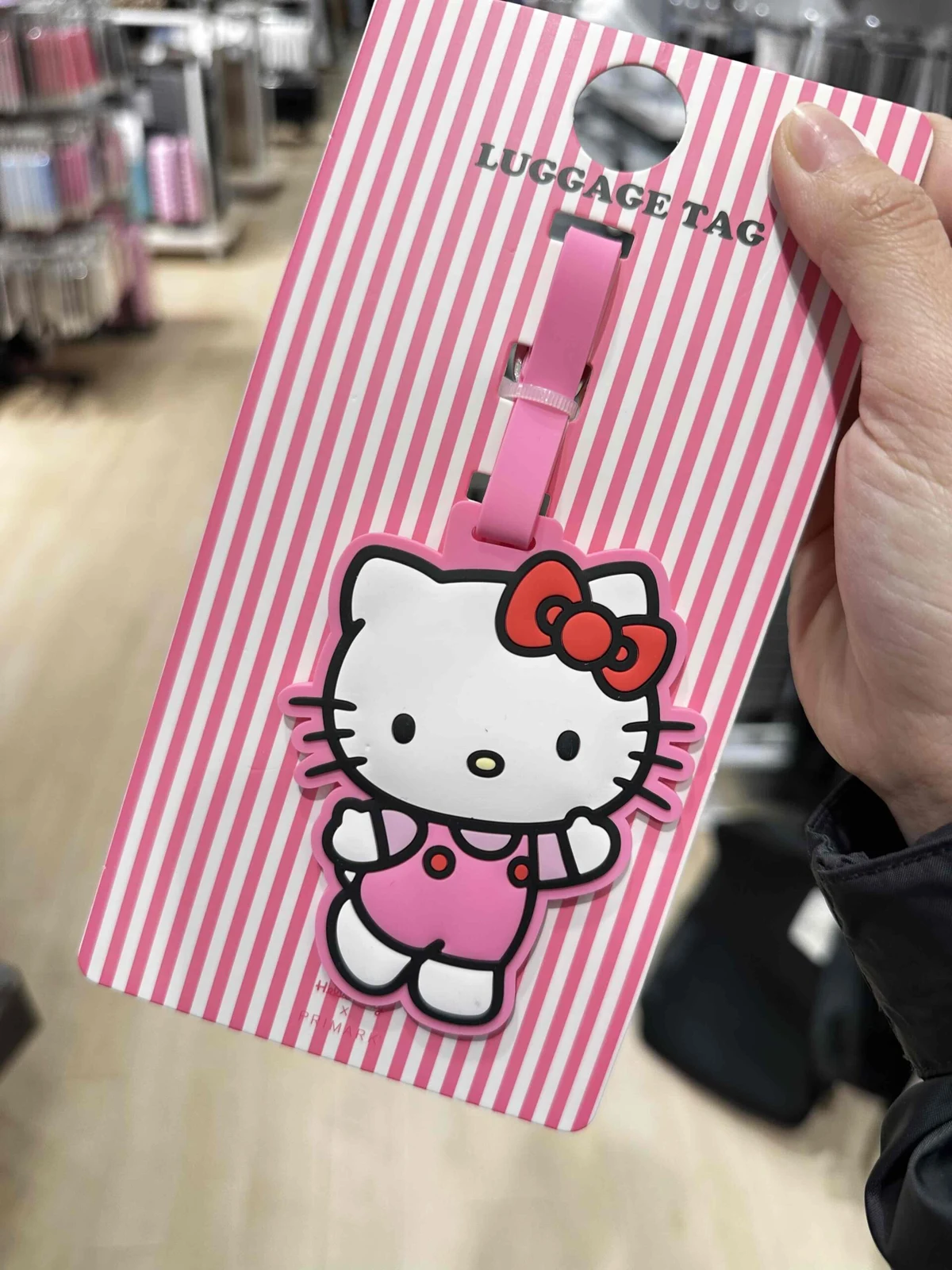 PRIMARK X HELLO KITTY, luggage tag, rubber pink