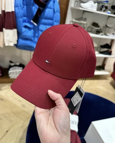 TOMMY HILFIGER, for adult, adjustable cap, dark red