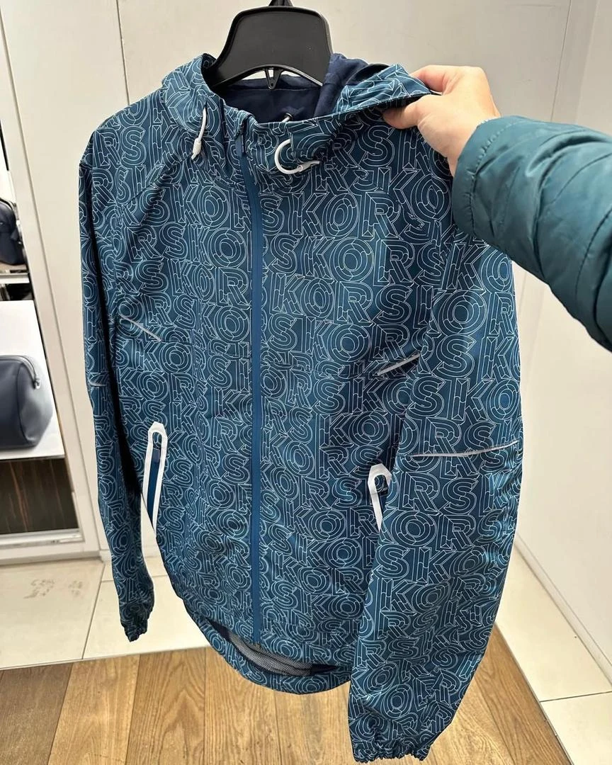 MICHAEL KORS, for men, autumn jacket, signature print, blue
