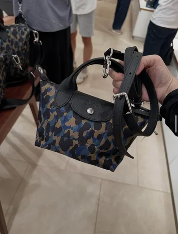 LONGCHAMP, neo, XS top handle bag, with long strap, printed camo