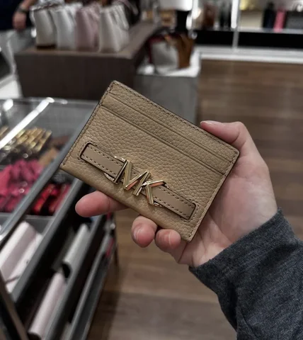 MICHAEL KORS, for ladies, reed, small card holder, non leather, camel brown
