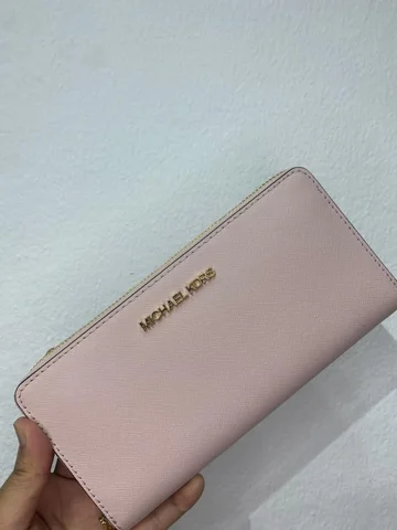 MICHAEL KORS, for ladies, zip around  continental wallet, leather, powder blush pink